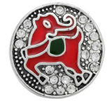 20MM Christmas red  design Rhinestone enamel Metal snap buttons