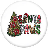 20MM Christmas  Deer  Print  glass  snaps buttons