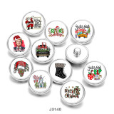20MM Christmas  Print  glass  snaps buttons