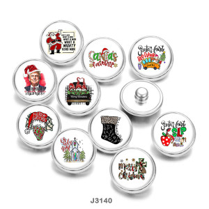 20MM Christmas  Print  glass  snaps buttons