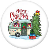 20MM Christmas  Santa Claus  Print  glass  snaps buttons