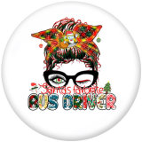 20MM Christmas  Nurse  Print  glass  snaps buttons