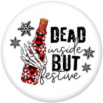 20MM Christmas Nana Mama Nurse Print glass snaps buttons