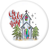 20MM Christmas  Print  glass  snaps buttons