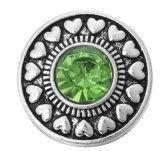 20MM green design Rhinestone enamel Metal snap buttons