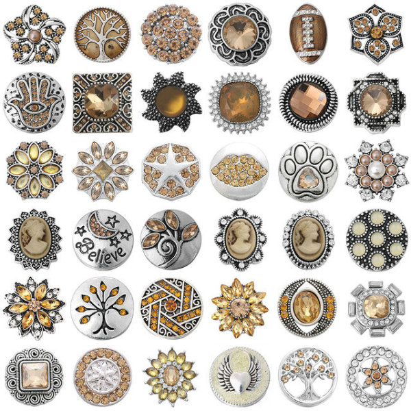 20MM Orange design Rhinestone enamel Metal snap buttons