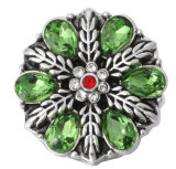 20MM green design Rhinestone enamel Metal snap buttons