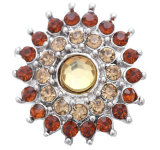 20MM Brown design Rhinestone enamel Metal snap buttons