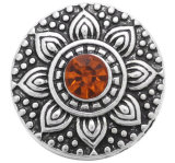 20MM Brown design Rhinestone enamel Metal snap buttons