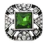 20MM green design Rhinestone enamel Metal snap buttons