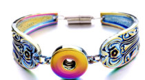 Metal colorful1 buttons snap silver bracelet fit 18&20MM snaps jewelry