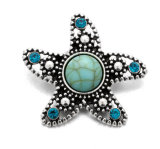 20MM turquoise design Rhinestone enamel Metal snap buttons