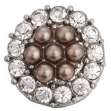 20MM Brown design Rhinestone enamel Metal snap buttons