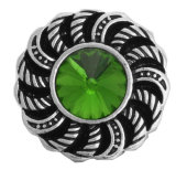 20MM green design Rhinestone enamel Metal snap buttons