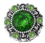 20MM green design Rhinestone enamel Metal snap buttons