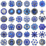20MM sapphire design Rhinestone enamel Metal snap buttons