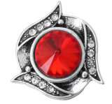 20MM red design Rhinestone enamel Metal snap buttons