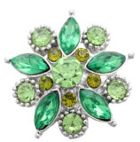 20MM green design Rhinestone enamel Metal snap buttons