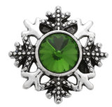 20MM green design Rhinestone enamel Metal snap buttons