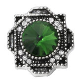 20MM green design Rhinestone enamel Metal snap buttons