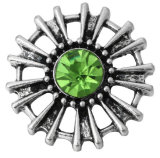 20MM green design Rhinestone enamel Metal snap buttons