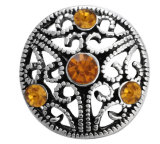20MM Brown design Rhinestone enamel Metal snap buttons