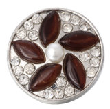 20MM Brown design Rhinestone enamel Metal snap buttons
