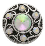 20MM White design Rhinestone enamel Metal snap buttons