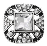 20MM White design Rhinestone enamel Metal snap buttons