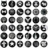 20MM black design Rhinestone enamel Metal snap buttons