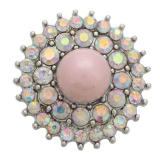 20MM White design Rhinestone enamel Metal snap buttons