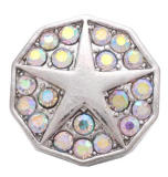 20MM White design Rhinestone enamel Metal snap buttons