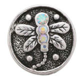 20MM White design Rhinestone enamel Metal snap buttons