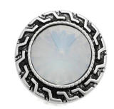 20MM White design Rhinestone enamel Metal snap buttons