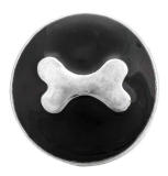 20MM black design Rhinestone enamel Metal snap buttons