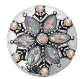20MM White design Rhinestone enamel Metal snap buttons