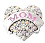 20MM White design Rhinestone enamel Metal snap buttons