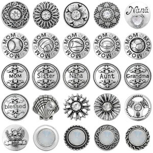20MM White design Rhinestone enamel Metal snap buttons