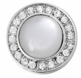 20MM White design Rhinestone enamel Metal snap buttons