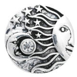 20MM White design Rhinestone enamel Metal snap buttons
