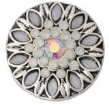 20MM White design Rhinestone enamel Metal snap buttons