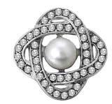 20MM White design Rhinestone enamel Metal snap buttons