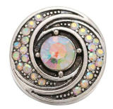20MM White design Rhinestone enamel Metal snap buttons