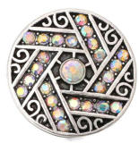 20MM White design Rhinestone enamel Metal snap buttons