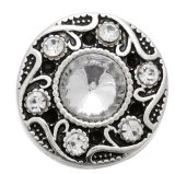 20MM White design Rhinestone enamel Metal snap buttons