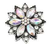 20MM White design Rhinestone enamel Metal snap buttons