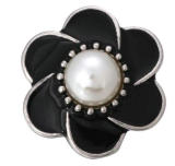 20MM black design Rhinestone enamel Metal snap buttons
