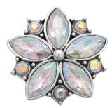 20MM White design Rhinestone enamel Metal snap buttons