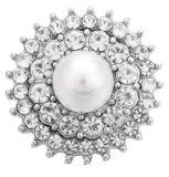 20MM White design Rhinestone enamel Metal snap buttons