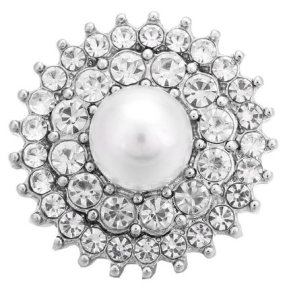20MM White design Rhinestone enamel Metal snap buttons